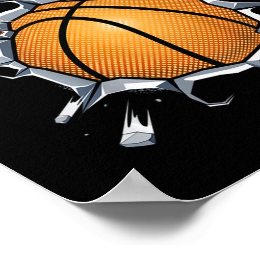 Kinder 5 Jaar Oud Basketbal Verjaardagsfeest Thema Poster (Hoek)