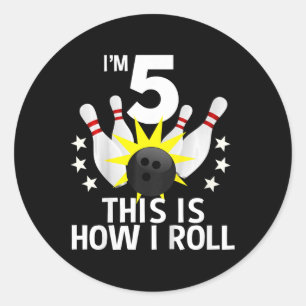 Kinder 5 jaar oud Bowling Birthday Shirt Hoe ik Ronde Sticker