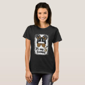Kinder 5 jaar oud Bun Girl Leopard Het is mijn 5t T-shirt (Voorkant volledig)