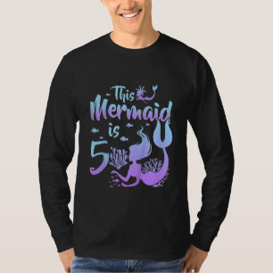 Kinder 5 jaar oud Deze zeemeermin is het vijfde me T-shirt