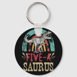 Kinder 5 jaar oud dinosaurus 5 dag oud sleutelhanger