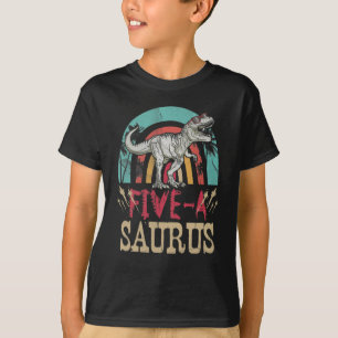 Kinder 5 jaar oud dinosaurus 5 dag oud t-shirt