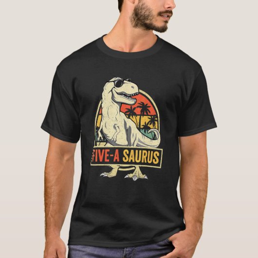 Kinder 5 jaar oud dinosaurus 5 jaar oud t-shirt (Voorkant)