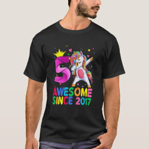 Kinder 5 jaar oud Geweldige sinds 2017 Dabbing Uni T-shirt