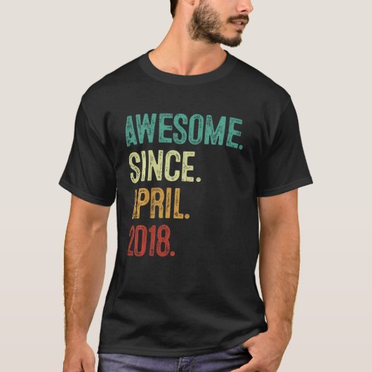 Kinder 5 jaar oud Geweldige sinds april 2018 5e ge T-shirt (Voorkant)