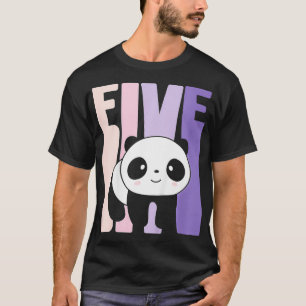 Kinder 5 jaar oud kind Panda geboorte meisje 5 dag T-shirt