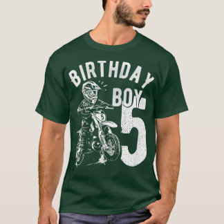 Kinder 5 jaar oud kind Verjaardagsjongen Dirt bike T-shirt