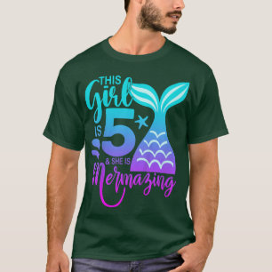 Kinder 5 jaar oud meisje Zeemeermin 5e vijfde verj T-shirt