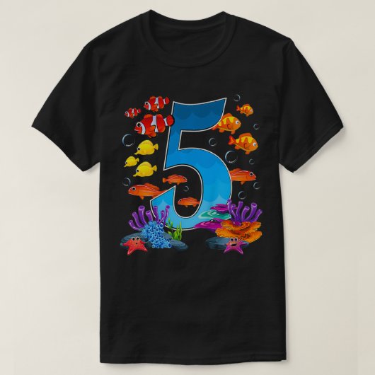 Kinder 5 jaar oud onder de Zee T-shirt (Design voorkant)