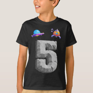 Kinder 5 jaar oud Outer Space Verjaardagsfeest T-shirt