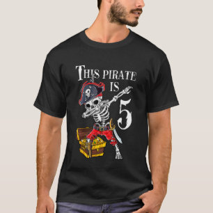 Kinder 5 jaar oud Piraat Birthday Dabbing Pirates T-shirt