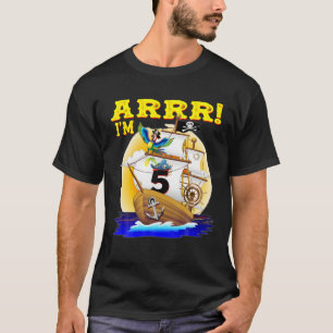Kinder 5 jaar oud Pirate Birthday Pirates Ship ARR T-shirt
