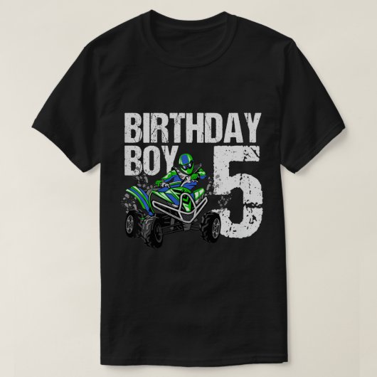Kinder 5 jaar oud quad Birthday-thema ATV 4 Wh T-shirt (Design voorkant)