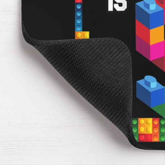 Kinder 5 jaar oude bouwstenen brick 5 jaar muismat (Hoek)