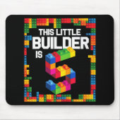 Kinder 5 jaar oude bouwstenen brick 5 jaar muismat (Voorkant)