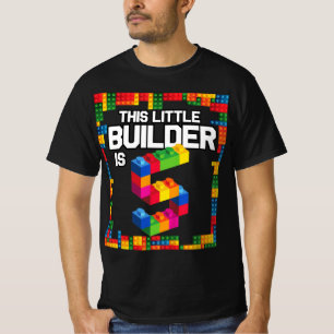 Kinder 5 jaar oude bouwstenen brick 5 jaar t-shirt
