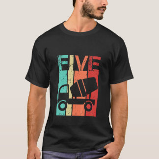 Kinder 5 jaar oude bouwwagen 5 dag na 5 jaar t-shirt
