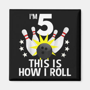 Kinder 5 jaar oude Bowling Birthday Party How I Ro Magneet