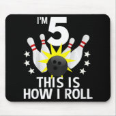 Kinder 5 jaar oude Bowling Birthday Party How I Ro Muismat (Voorkant)