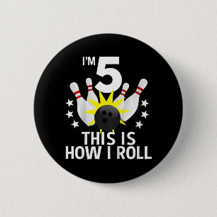 Kinder 5 jaar oude Bowling Birthday Party How I Ro Ronde Button 5,7 Cm