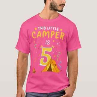 Kinder 5 jaar oude Camper Kind 5e verjaardag Campi T-shirt