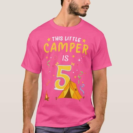 Kinder 5 jaar oude Camper Kind 5e verjaardag Campi T-shirt (Voorkant)