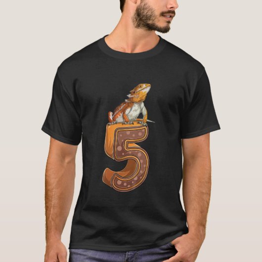 Kinder 5 jaar oude draak reptiel 5th Birthda T-shirt (Voorkant)