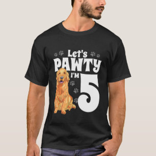 Kinder 5 jaar oude goudkoorts Dog Birthday Pawt T-shirt
