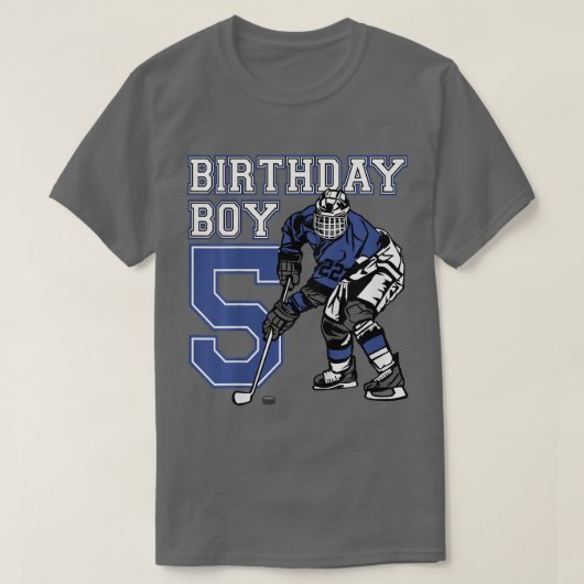 Kinder 5 jaar oude ijshockey naar de geboorte Part T-shirt (Design voorkant)