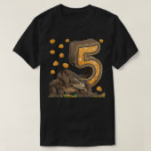 Kinder 5 jaar oude Komodo draak reptiel 5e verjaar T-shirt (Design voorkant)