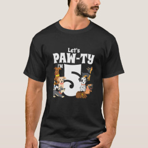Kinder 5 jaar oude puppy Dog Birthday Pawty Dogs 5 T-shirt