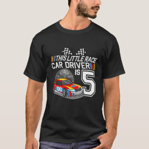 Kinder 5 jaar oude rassenwagen 5 dag rijdende rijw t-shirt
