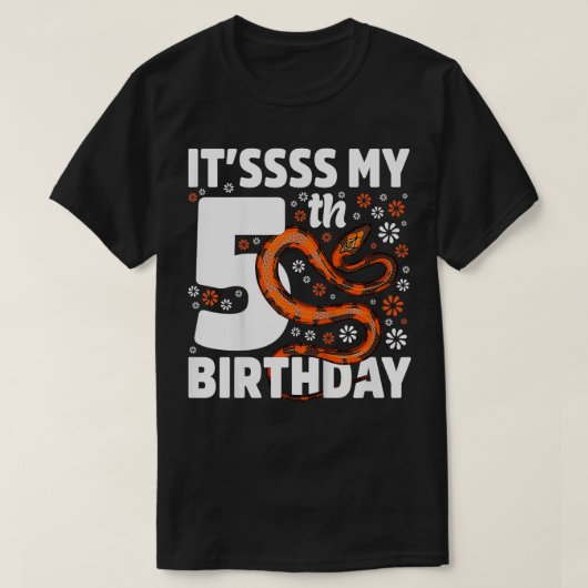 Kinder 5 jaar oude slang 5e verjaardag Boa Pytho T-shirt (Design voorkant)