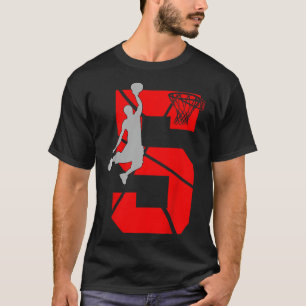 Kinder 5 jaar oude vijfde Basketball Birthday Part T-shirt