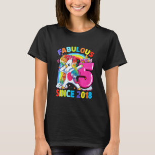 Kinder 5 jaar Oude vijfde verjaardag Unicorn Dabbi T-shirt
