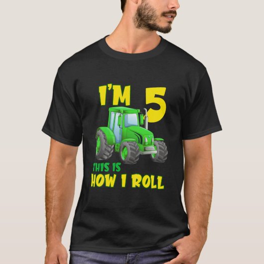 Kinder 5 jaar oude vogeltiptractor 5Th B T-shirt (Voorkant)