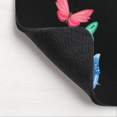 Kinder 5-jarig meisje met vijf jaar oude vlinder muismat (Hoek)