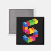 Kinder 5-jarige bouwstenen Blokkeren 5 Magneet (Voorkant / Achterkant)