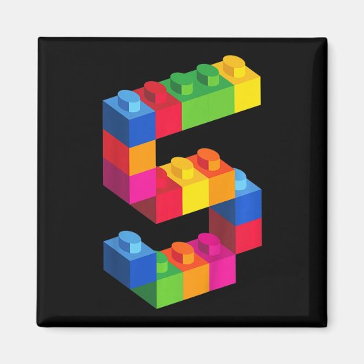 Kinder 5-jarige bouwstenen Blokkeren 5 Magneet (Voorkant)