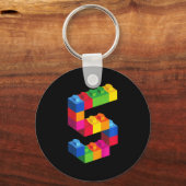 Kinder 5-jarige bouwstenen Blokkeren 5 Sleutelhanger (Voorkant)
