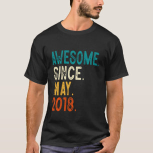 Kinder 5-jarige Geweldige sinds mei 2018 5e geboor T-shirt