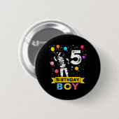 Kinder 5-jarige jongen Astronaut 5th Birthday Boy Ronde Button 5,7 Cm (Voorkant /achterkant)