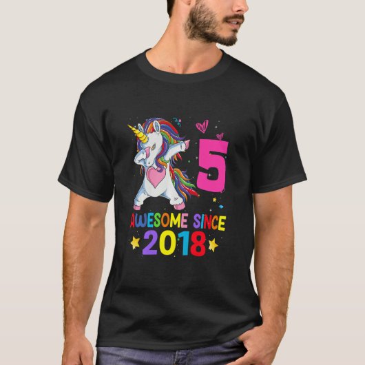 Kinder 5-jarige meisjes Tieners die abbing Unicorn T-shirt (Voorkant)