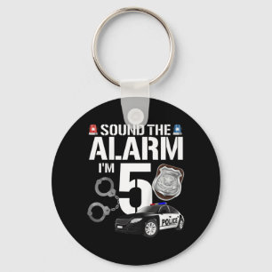 Kinder 5-jarige politieman op zaterdag Cop Car 5t Sleutelhanger