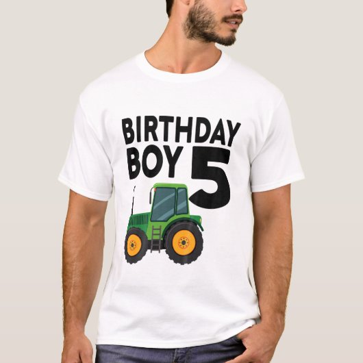 Kinder 5d Boerderij trekker 5 jaar oud T-shirt (Voorkant)