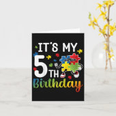 Kinder 5e Autisme Verjaardagsfeest Vijf jaar oude  Kaart (Gele Bloem)