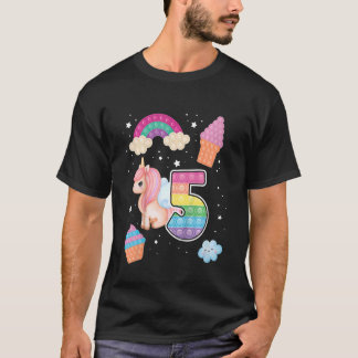 Kinder 5e Magische Poppin Birthday Unicorn Populat T-shirt