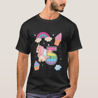 Kinder 5e Magische Poppin Birthday Unicorn Populat T-shirt