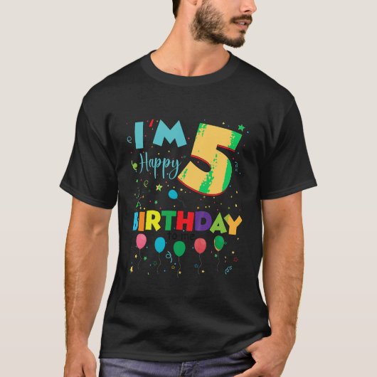 Kinder 5e verjaardag 5 jaar Happy Birthday Boys Gi T-shirt (Voorkant)