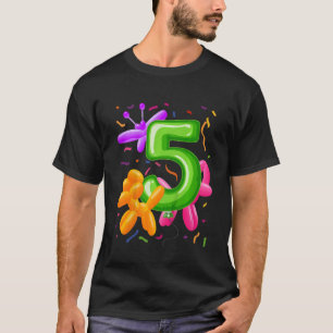 Kinder 5e verjaardag ballondierballon Gevoelig B T-shirt
